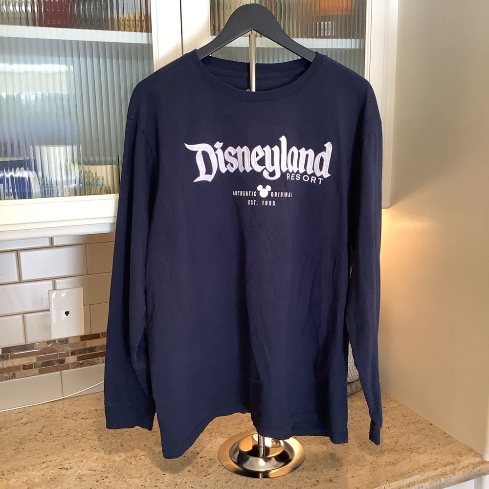 Disney Navy Blue Shirt Size XXL Disneyland Resort Logo Long Sleeves